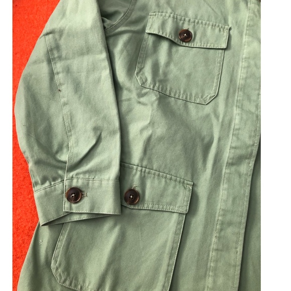 Retro mint sage green 100% cotton utility cargo jacket NWT - Picture 4 of 7